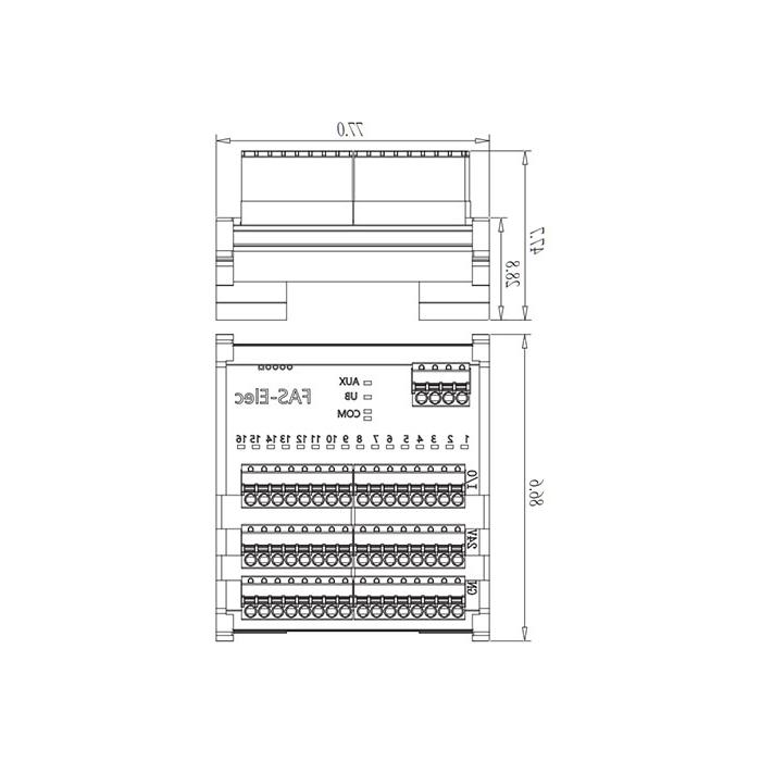 IP20、IO-Link Hub、NPN、16DI/DO自适应、端子式模块、00BS52S